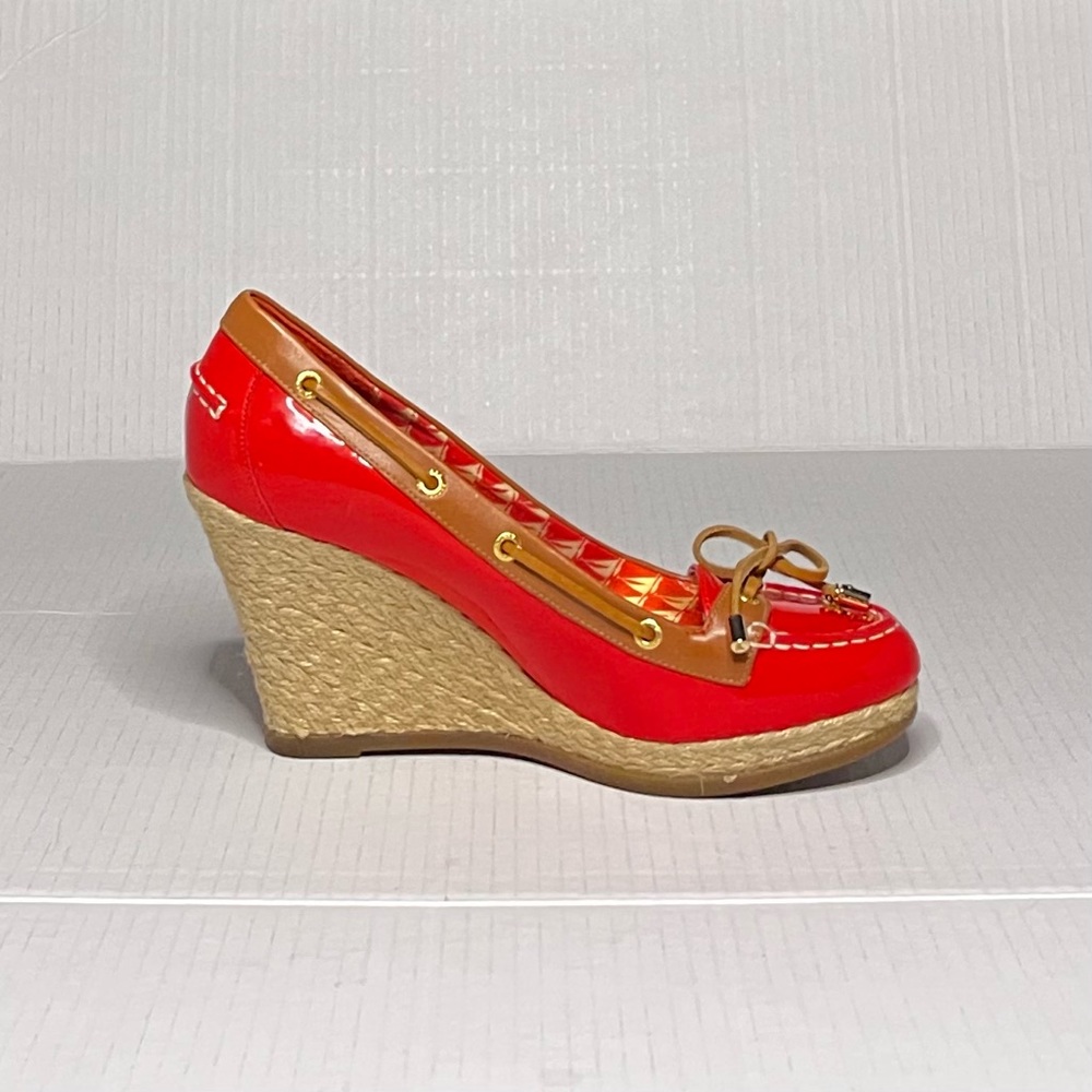 Milly x Top Slider Patent Leather Wedge Loafers - Picture 9 of 11